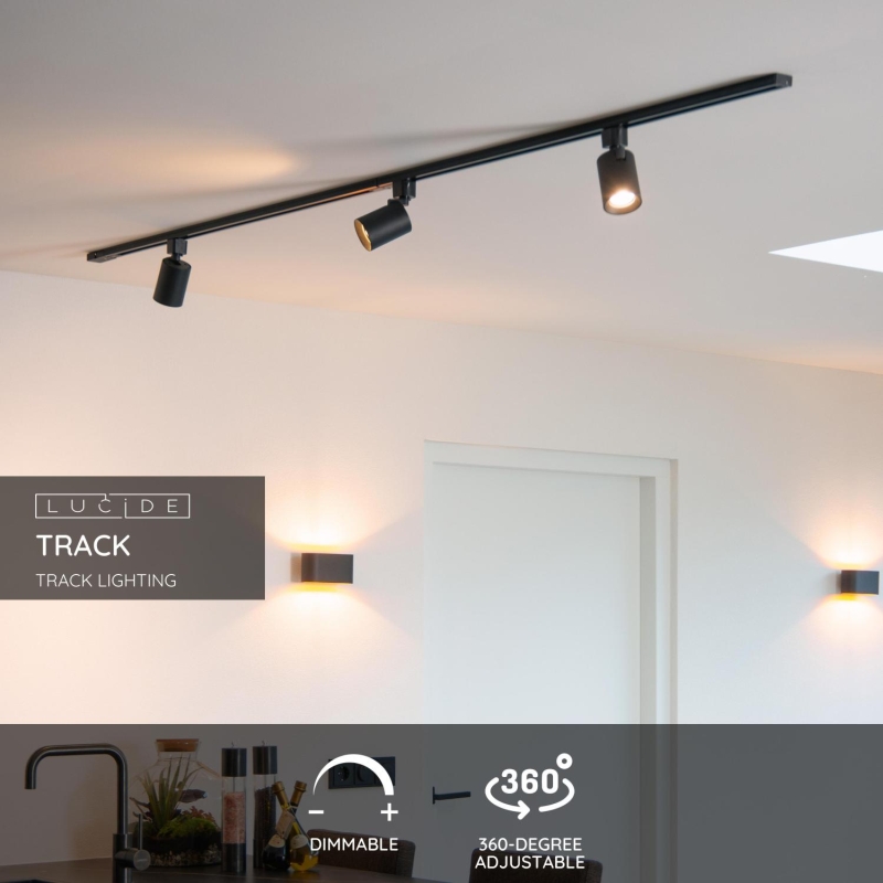 Lucide TRACK NIGEL Track spot - 1-okruhový systém osvetlenia koľaje - 1xGU10 - čierny (predĺženie)